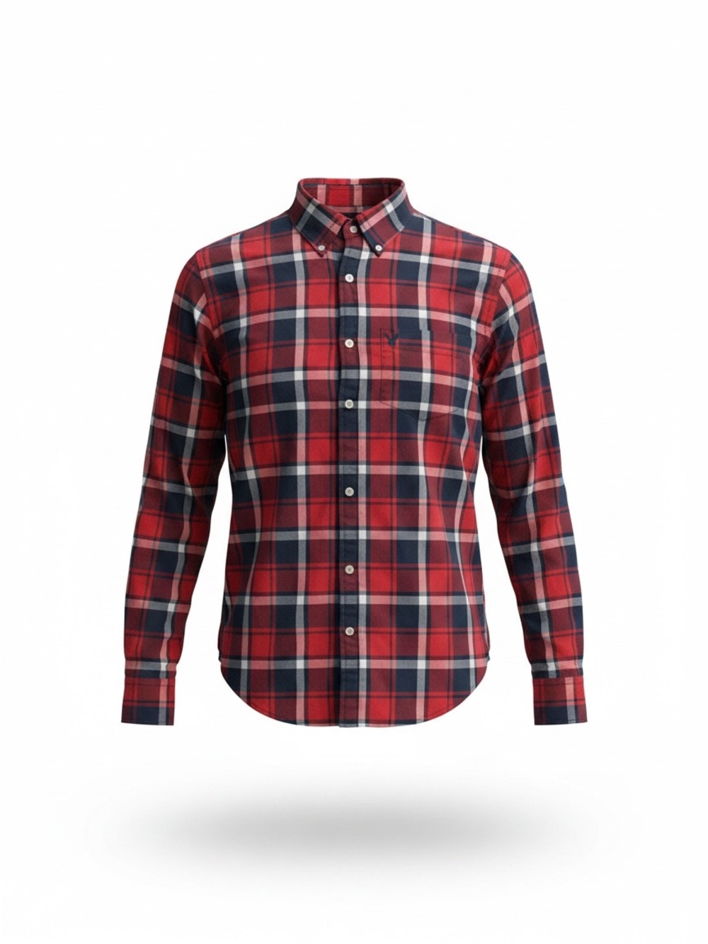 American Eagle Outfitters Men's Red Plaid Button-Down Shirt XL